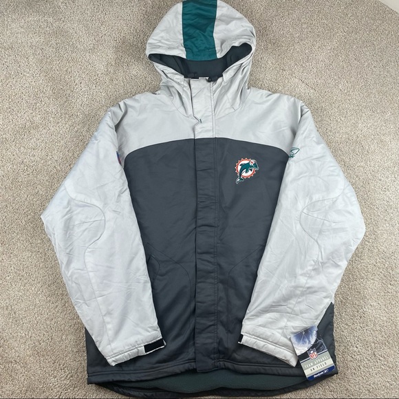 Y2K Miami dolphins Reebok NFL embroidered coat - Picture 1 of 7